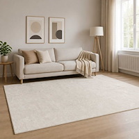 vidaXL Matta Gräddvit 120 x 180 cm 100% Polyester 3 mm Tvättbar