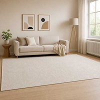 vidaXL Matta Gräddvit 160 x 230 cm 100% Polyester 3 mm Tvättbar
