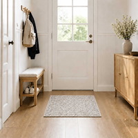 vidaXL Matta Beige 100 x 100 cm 100% Polyester 3 mm Tvättbar