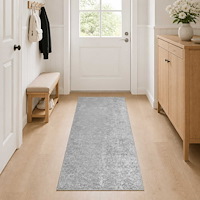vidaXL Matta Grå 50 x 150 cm 100% Polyester 3 mm Tvättbar
