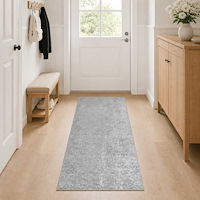vidaXL Matta Grå 80 x 400 cm 100% Polyester 3 mm Tvättbar