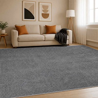 vidaXL Matta Antracit 300 x 400 cm 100% Polyester 3 mm Tvättbar