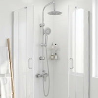 vidaXL Duschsystem Svart Rostfritt stål 21 x 48 x 112 cm