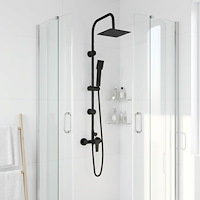 vidaXL Duschsystem Svart Rostfritt stål 21 x 48 x 112 cm