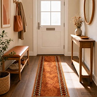 vidaXL Runner-matta FLORNES Vävd Orange Diamanter 67 x 200 cm PP 7 mm