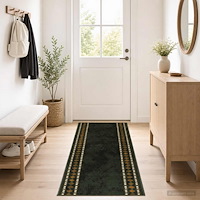 vidaXL Runner-matta FLORNES Vävd Grön Diamanter 100 x 300 cm PP 7 mm