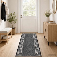 vidaXL Runner-matta FLORNES Vävd Grå Zigzag 100 x 300 cm PP 7 mm