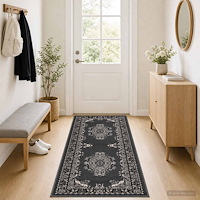 vidaXL Runner-matta FLORNES Vävd Grått mönster 100 x 400 cm PP 7 mm