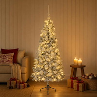vidaXL Konstgjord julgran med julkulor 150 cm 150 LED-lampor Varmvit