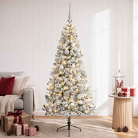 vidaXL Konstgjord julgran med julkulor 120 cm 150 LED-lampor Varmvit