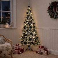 vidaXL Konstgjord julgran med julkulor 150 cm 150 LED-lampor Varmvit