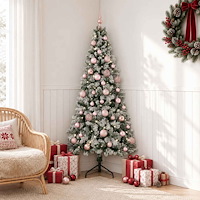 vidaXL Konstgjord julgran med julkulor 150 cm 150 LED-lampor Varmvit