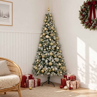 vidaXL Konstgjord julgran med julkulor 120 cm 150 LED-lampor Varmvit