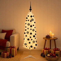 vidaXL Smal konstgjord julgran med julkulor 150 cm 150 LED-lampor