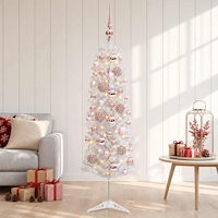 vidaXL Smal konstgjord julgran med julkulor 150 cm 150 LED-lampor