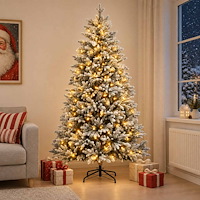 vidaXL Plast Hingad Julgran 150 cm 150 LED-lampor Varmvit