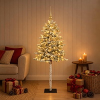 vidaXL Konstgjord julgran med kulor 150 cm 150 LED-lampor Varmvit