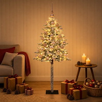vidaXL Konstgjord julgran med kulor 150 cm 150 LED-lampor Varmvit