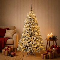 vidaXL Konstgjord julgran med kulor 150 cm 150 LED-lampor Varmvit