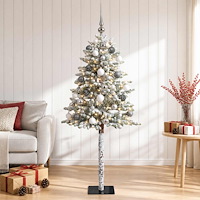 vidaXL Konstgjord julgran med kulor 120 cm 150 LED-lampor Varmvit