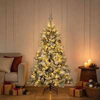 vidaXL Konstgjord julgran med kulor 120 cm 150 LED-lampor Varmvit