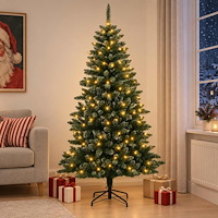 vidaXL Plast Hingad Julgran 210 cm 300 LED-lampor Varmvit