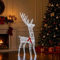 vidaXL 3D Julren LOVIISA 300 LED-lampor Kallvit 70 x 26 x 128 cm