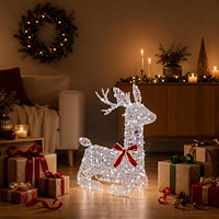 vidaXL 3D Julren LOVIISA 140 LED-lampor Kallvit 55 x 22 x 63 cm