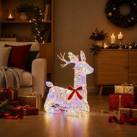 vidaXL 3D Julren LOVIISA 140 LED-lampor Mångfärgad 55 x 22 x 63 cm