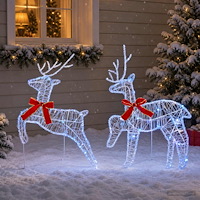 vidaXL Julren 2 st 40 LED-lampor Blå 43 x 19 x 65 cm