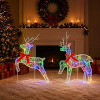 vidaXL Julren 2 st 40 LED-lampor Mångfärgad 43 x 19 x 65 cm