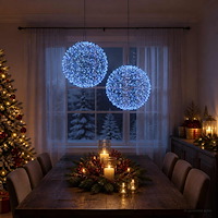 vidaXL Julfinialslampa 2 st 1900 LED-lampor Blå Diameter 60 x 63 cm