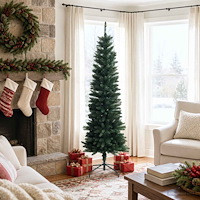 vidaXL Artificial Slim Christmas Tree 180 cm PE och PVC Grön