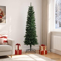 vidaXL Artificial Slim Christmas Tree 210 cm PE och PVC Grön