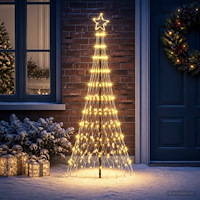 vidaXL LED Julgran EKENAS 180 cm 230 LED-lampor Varmvit Järn Svart