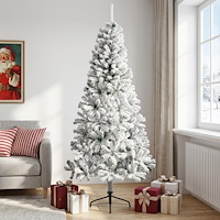 vidaXL Konstgjord julgran 240 cm PVC och stål Grön och Vit