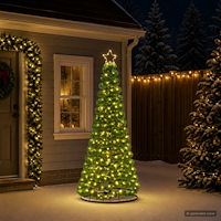 vidaXL Glittrig LED-julgran med fot EKENAS 180 cm 220 LED-lampor
