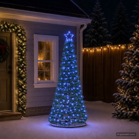vidaXL Glittrig LED-julgran med fot EKENAS 180 cm 220 LED-lampor Blå