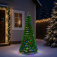 vidaXL Glittrig LED-julgran med fot EKENAS 180 cm 220 LED-lampor