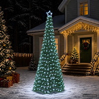 vidaXL Glittrig LED-julgran med fot EKENAS 250 cm 370 LED-lampor