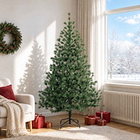 vidaXL Plast Hingad Julgran 180 cm PVC och metall Grön