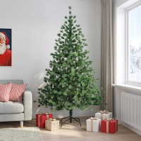 vidaXL Plast Hingad Julgran 210 cm PVC och metall Grön