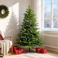 vidaXL Plast Hingad Julgran 180 cm PVC och metall Grön