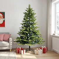 vidaXL Plast Hingad Julgran 240 cm PVC och metall Grön