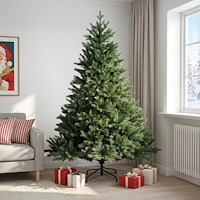 vidaXL Plast Hingad Julgran 210 cm PVC och metall Grön