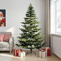 vidaXL Plast Hingad Julgran 240 cm PE & PVC Grön