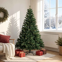 vidaXL Plast Hingad Julgran 180 cm PVC och metall Grön