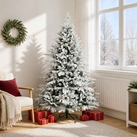 vidaXL Plast Hingad Julgran 180 cm PVC och metall Grön och Vit