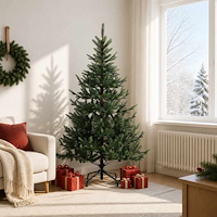 vidaXL Plast Hingad Julgran 180 cm PVC och metall Grön