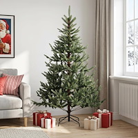 vidaXL Plast Hingad Julgran 210 cm PVC och metall Grön
